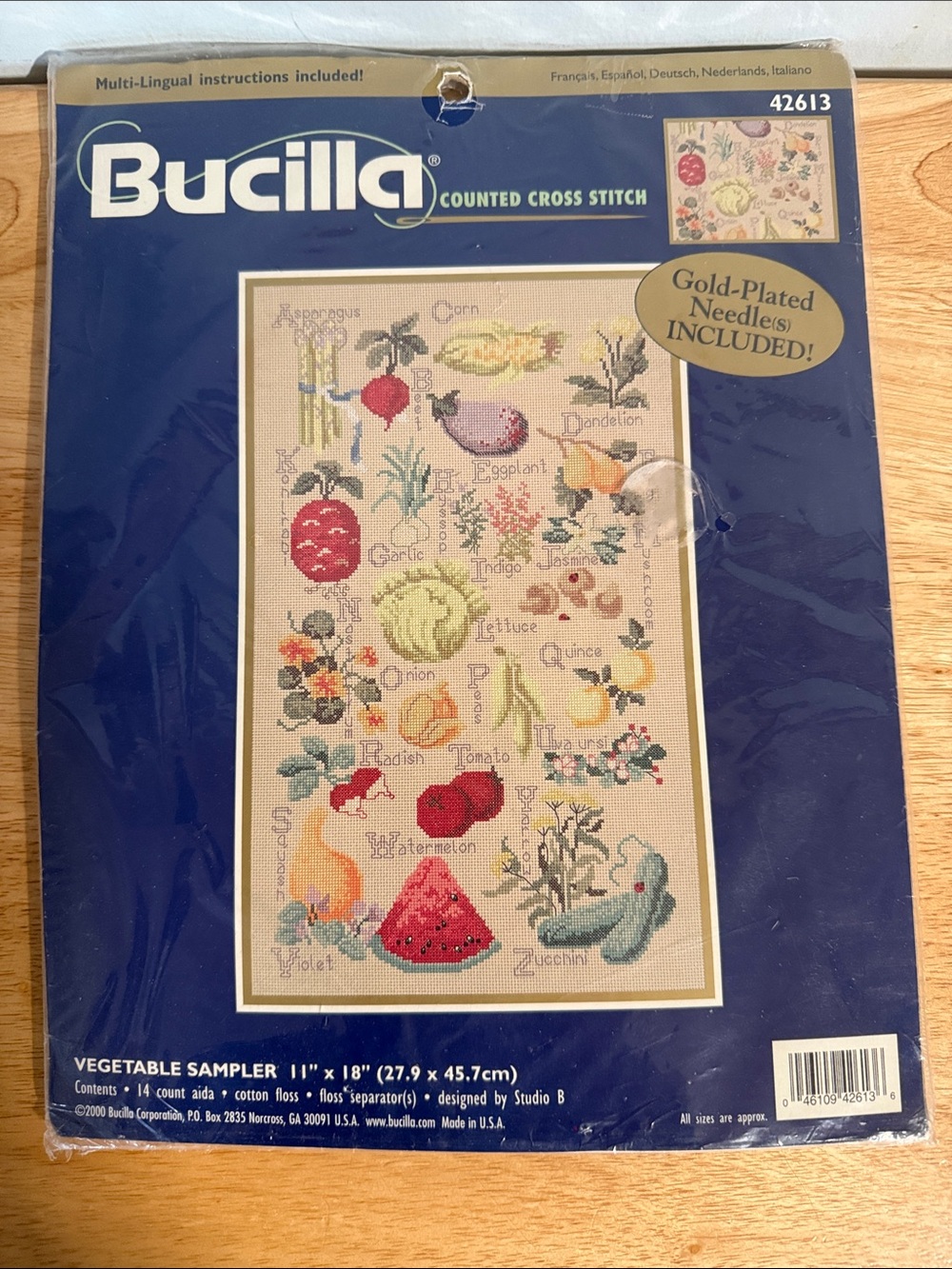 Bucilla Vintage 2000 Vegetable Sampler Cross Stitch Kit.